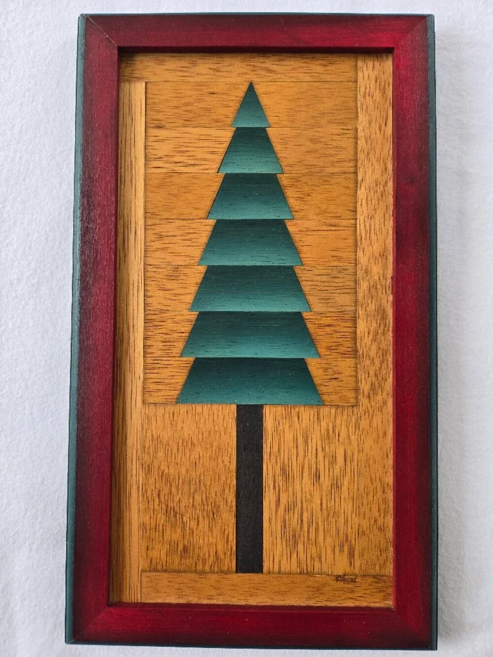 Wooden Pine Tree Quilt By Uniquely Jewell Wood Quilt Wall Art Signed